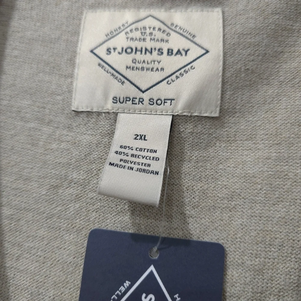 Men's Light Beige Cardigan Sweater, Big & Tall 2XL, Nwt Preppy Grandpacore